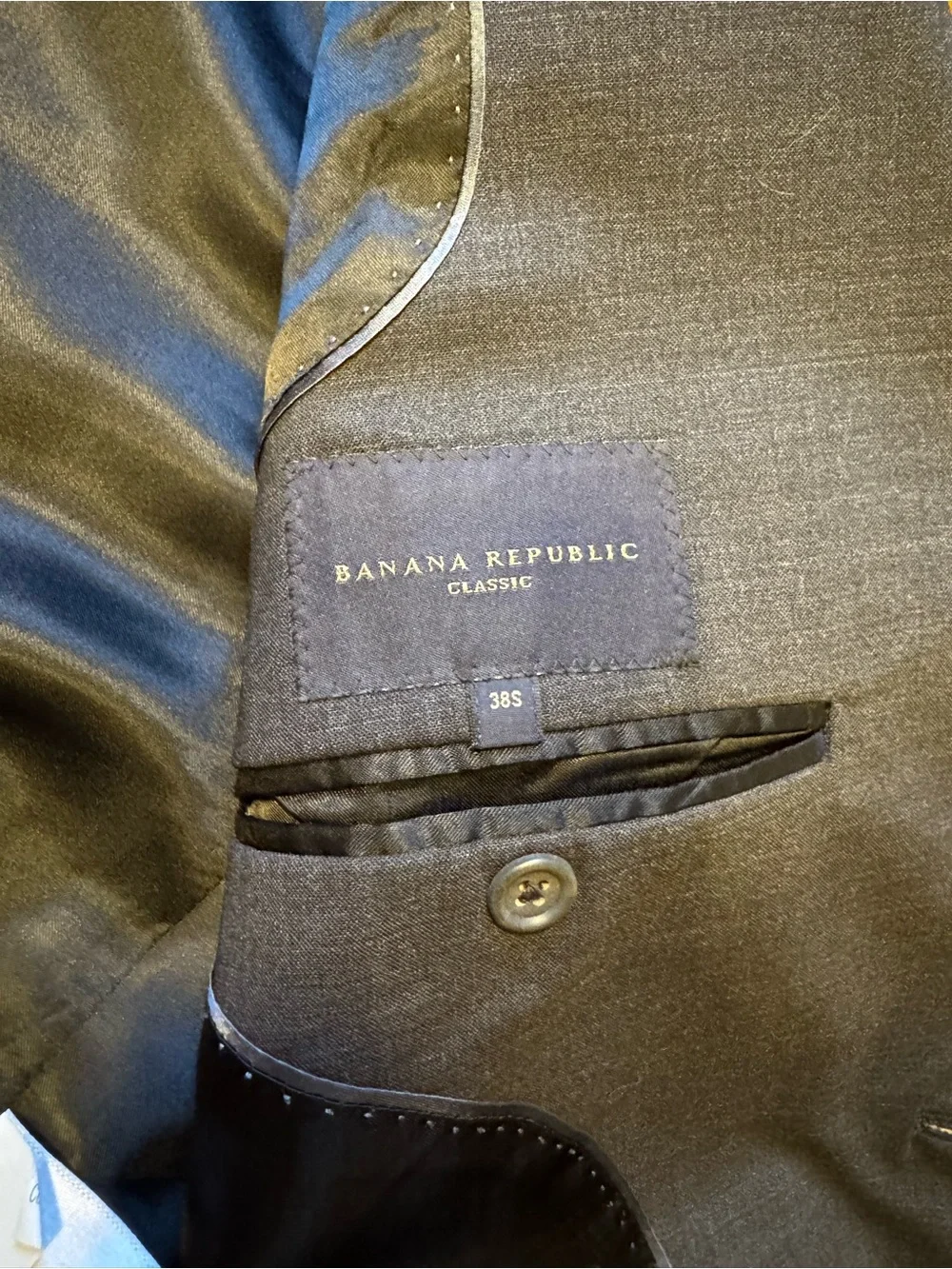 Banana Republic Classic Fit Charcoal Gray Men's Wool Two-Button Suit